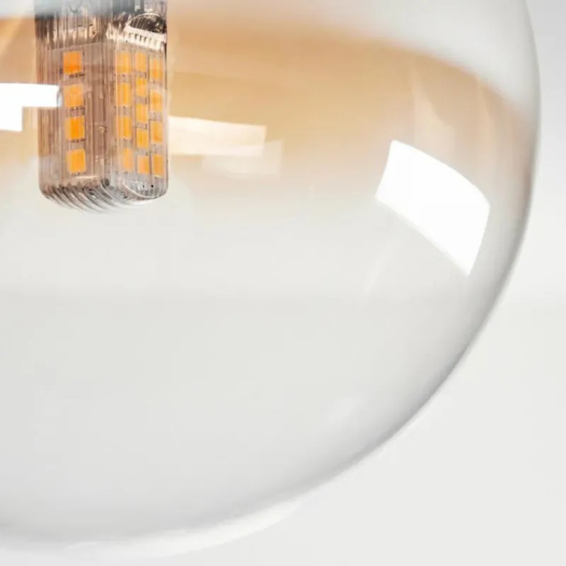 hofstein Plafonnier - Verre 10 cm, 12 cm, 15 cm Chehalis Ambre, Clair, 10 lumières