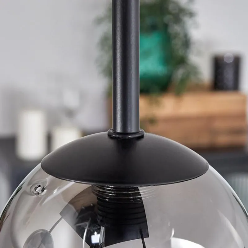 hofstein Plafonnier - Verre 10 cm, 12 cm, 15 cm Chehalis Clair, Fumé, 5 lumières