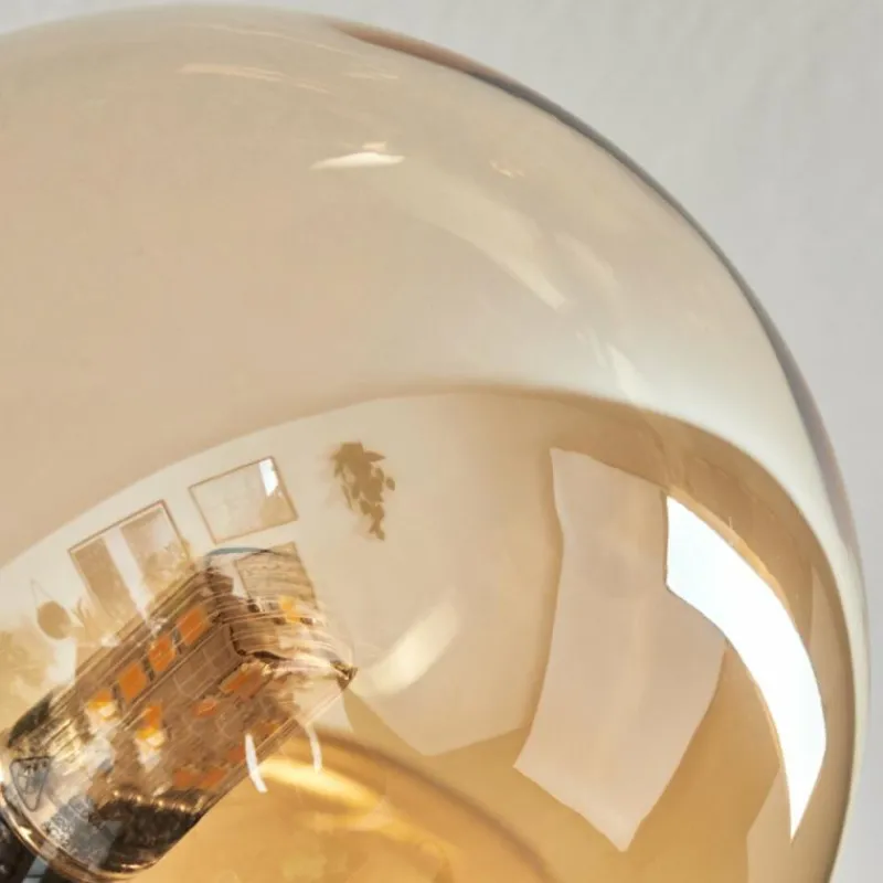 hofstein Plafonnier - Verre 10 cm, 12 cm, 15 cm Chehalis Or, Noir, 6 lumières