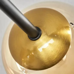 hofstein Plafonnier - Verre 10 cm, 12 cm, 15 cm Chehalis Or, Noir, 6 lumières