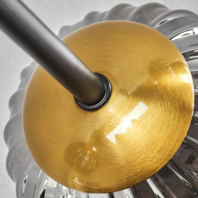 Lampes Dorées-hofstein Plafonnier - Verre 10 cm, 12 cm, 15 cm Chehalis Or, Noir, 6 lumières