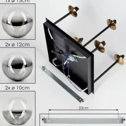 Lampes Dorées-hofstein Plafonnier - Verre 10 cm, 12 cm, 15 cm Chehalis Or, Noir, 5 lumières