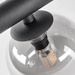 hofstein Plafonnier - Verre 10 cm, 12 cm, 15 cm Chehalis Fumé, 10 lumières