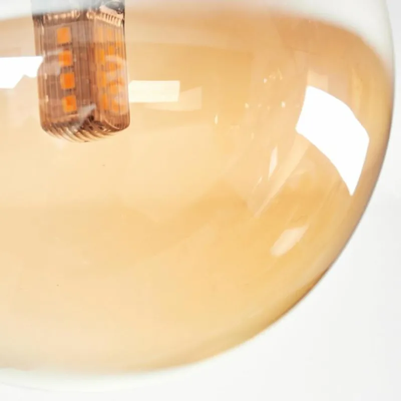 hofstein Plafonnier - Verre 10 cm, 12 cm, 15 cm Chehalis Ambre, Fumé, 10 lumières