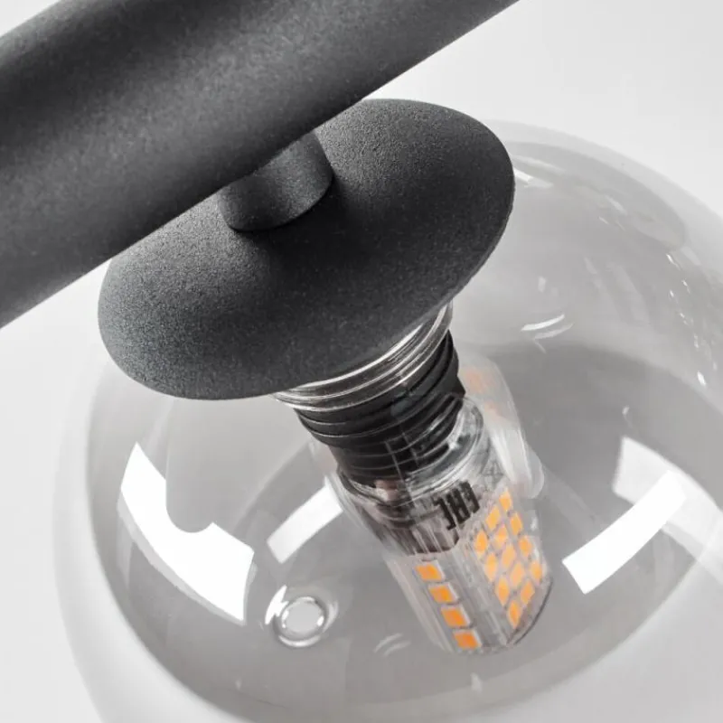 hofstein Plafonnier - Verre 10 cm, 12 cm, 15 cm Chehalis Ambre, Fumé, 10 lumières