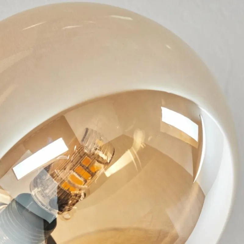 hofstein Plafonnier - Verre 12 cm, 15 cm Chehalis Ambre, 6 lumières