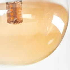 hofstein Plafonnier - Verre 10 cm, 12 cm, 15 cm Chehalis Ambre, Clair, Fumé, 10 lumières