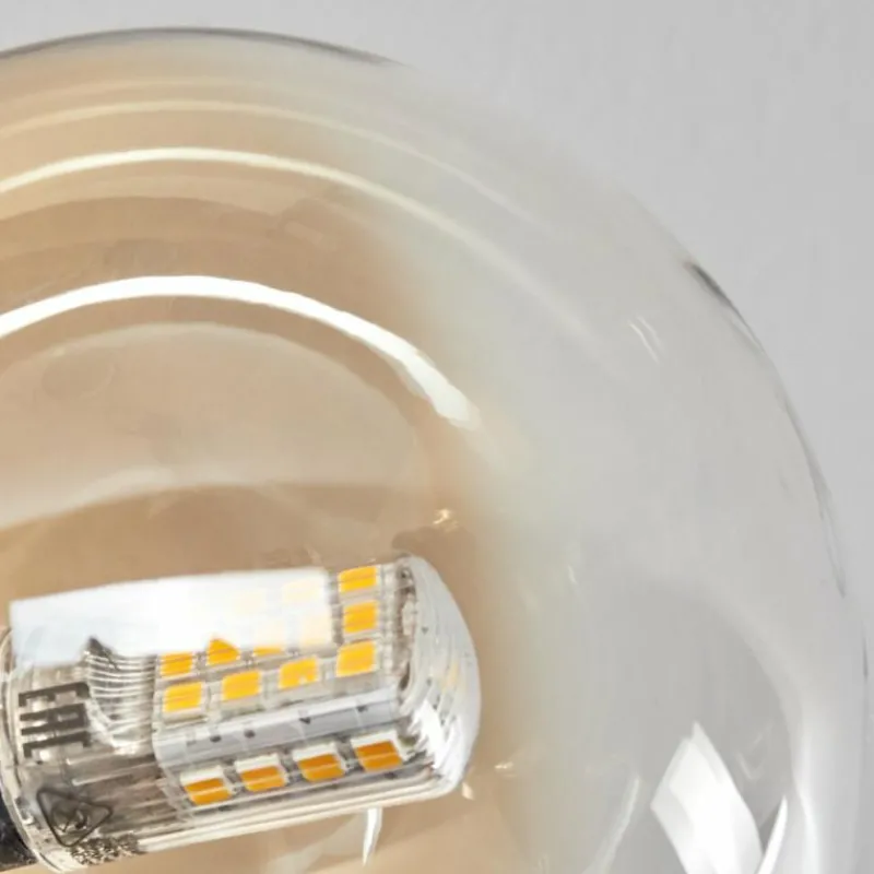 hofstein Plafonnier - Verre 10 cm, 12 cm, 15 cm Chehalis Or, Noir, 6 lumières