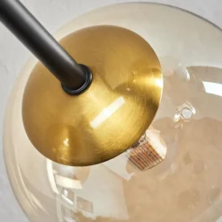 hofstein Plafonnier - Verre 10 cm, 12 cm, 15 cm Chehalis Or, Noir, 6 lumières