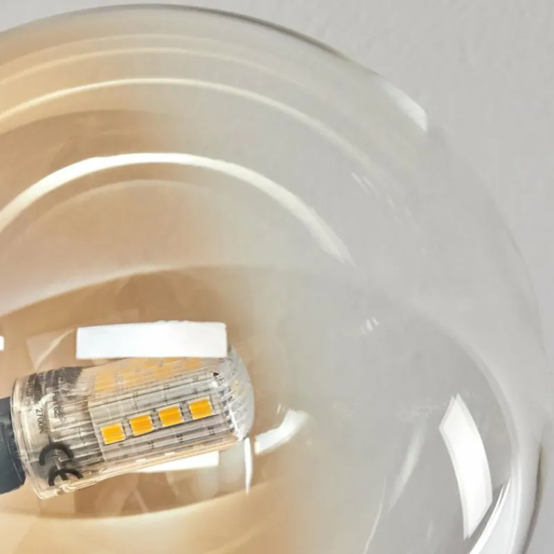 hofstein Plafonnier - Verre 12 cm, 15 cm Chehalis Ambre, Clair, 6 lumières