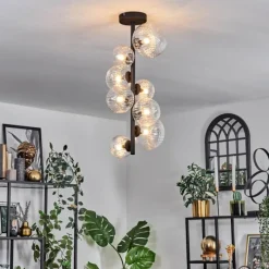 hofstein Plafonnier - Verre 10 cm, 12 cm, 15 cm Chehalis Clair, 8 lumières