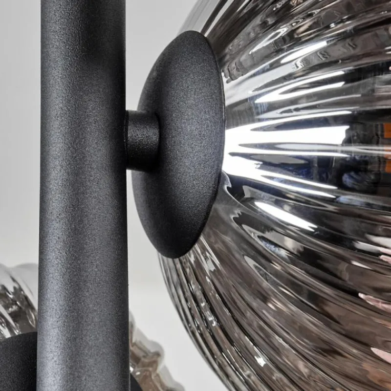 hofstein Plafonnier - Verre 10 cm, 12 cm, 15 cm Chehalis Fumé, 8 lumières