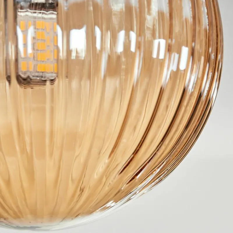 hofstein Plafonnier - Verre 10 cm, 12 cm, 15 cm Chehalis Ambre, Fumé, 10 lumières