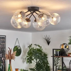 hofstein Plafonnier - Verre 12 cm, 15 cm Chehalis Clair, 6 lumières