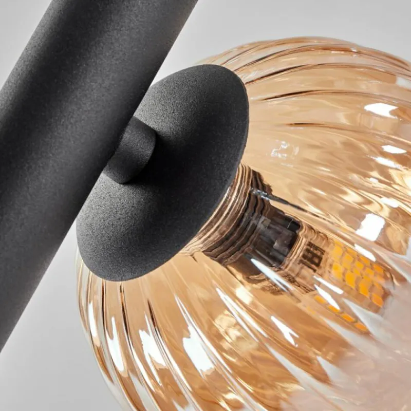 hofstein Plafonnier - Verre 10 cm, 12 cm, 15 cm Chehalis Ambre, 10 lumières