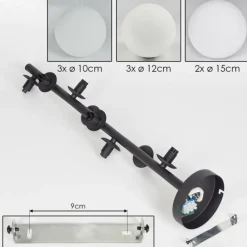 hofstein Plafonnier - Verre 10 cm, 12 cm, 15 cm Chehalis Blanc, 8 lumières