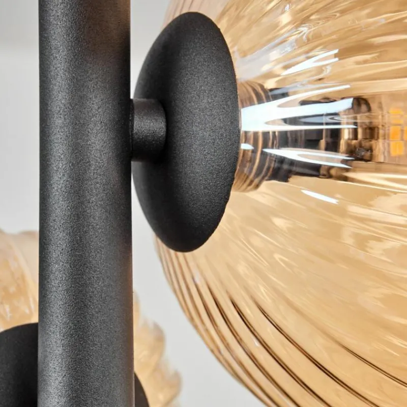 hofstein Plafonnier - Verre 10 cm, 12 cm, 15 cm Chehalis Ambre, 8 lumières