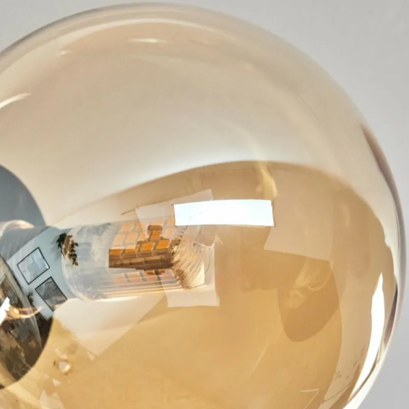 hofstein Plafonnier - Verre 12 cm, 15 cm Chehalis Ambre, 6 lumières