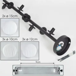 Lampes À Boules-hofstein Plafonnier - Verre 10 cm, 12 cm, 15 cm Chehalis Blanc, 8 lumières