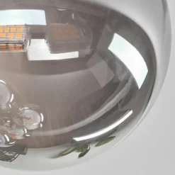 hofstein Plafonnier - Verre 10 cm, 12 cm, 15 cm Chehalis Ambre, Fumé, 8 lumières