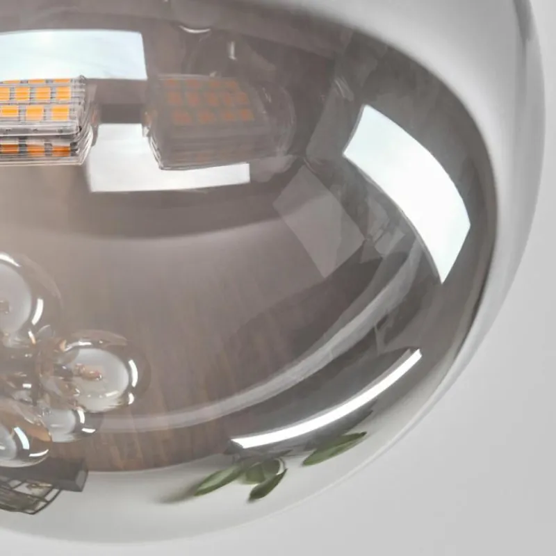 hofstein Plafonnier - Verre 10 cm, 12 cm, 15 cm Chehalis Ambre, Fumé, 8 lumières