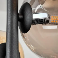 hofstein Plafonnier - Verre 10 cm, 12 cm, 15 cm Chehalis Ambre, Fumé, 8 lumières