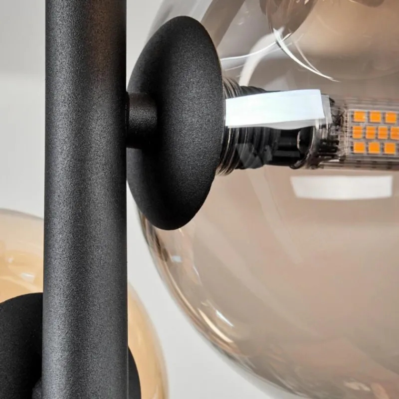 hofstein Plafonnier - Verre 10 cm, 12 cm, 15 cm Chehalis Ambre, Fumé, 8 lumières