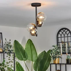 hofstein Plafonnier - Verre 10 cm, 12 cm Chehalis Ambre, Clair, Fumé, 4 lumières