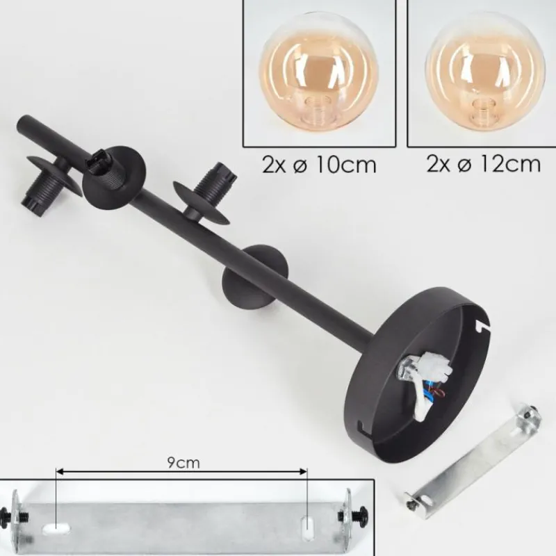 hofstein Plafonnier - Verre 10 cm, 12 cm Chehalis Ambre, Clair, 4 lumières