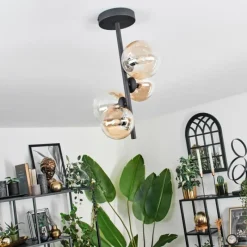 hofstein Plafonnier - Verre 10 cm, 12 cm Chehalis Ambre, Clair, 4 lumières