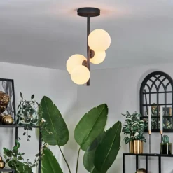 hofstein Plafonnier - Verre 10 cm, 12 cm Chehalis Blanc, 4 lumières