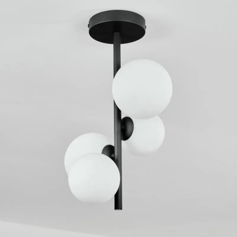 hofstein Plafonnier - Verre 10 cm, 12 cm Chehalis Blanc, 4 lumières