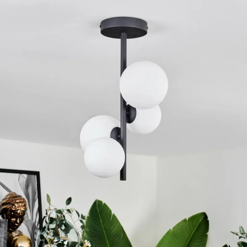 hofstein Plafonnier - Verre 10 cm, 12 cm Chehalis Blanc, 4 lumières