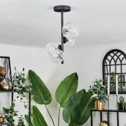 hofstein Plafonnier - Verre 10 cm, 12 cm Chehalis Clair, 4 lumières