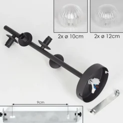 hofstein Plafonnier - Verre 10 cm, 12 cm Chehalis Clair, 4 lumières