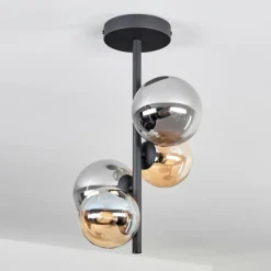 hofstein Plafonnier - Verre 10 cm, 12 cm Chehalis Ambre, Fumé, 4 lumières