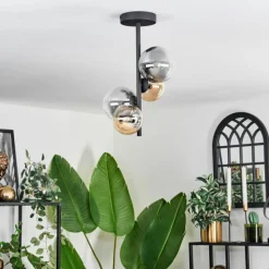 hofstein Plafonnier - Verre 10 cm, 12 cm Chehalis Ambre, Clair, Fumé, 4 lumières