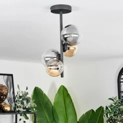 hofstein Plafonnier - Verre 10 cm, 12 cm Chehalis Ambre, Clair, Fumé, 4 lumières