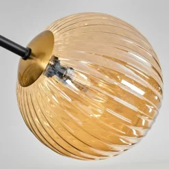 Lampes Dorées-hofstein Plafonnier - Verre 12 cm, 15 cm Chehalis Or, Noir, 8 lumières