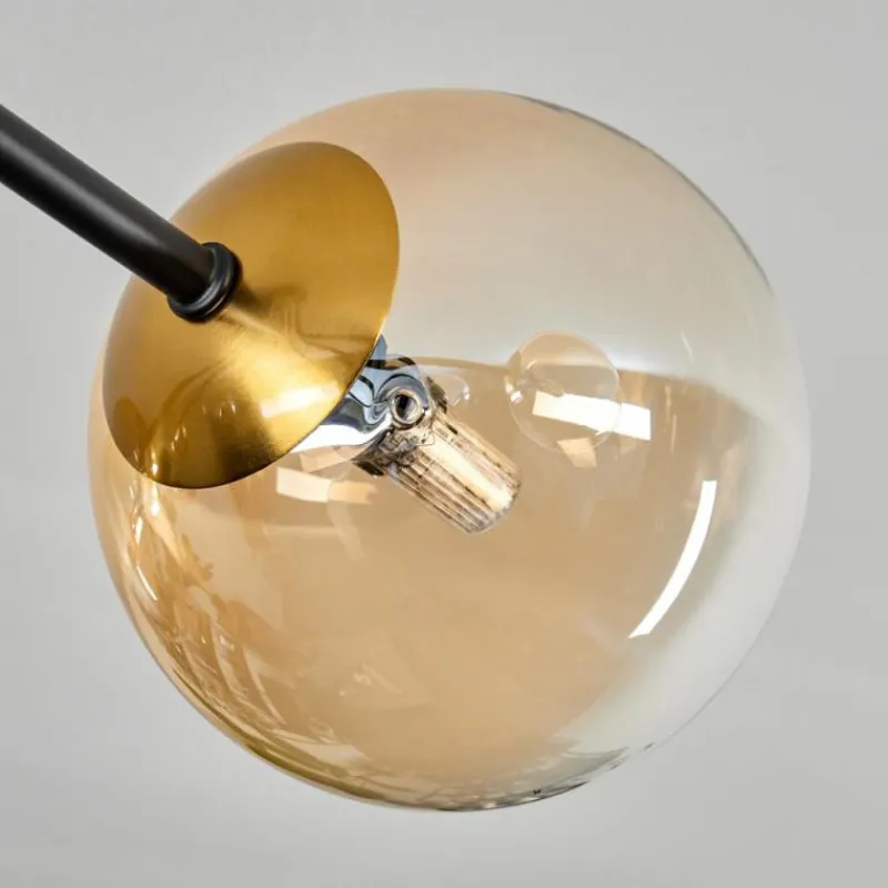 Lampes Dorées-hofstein Plafonnier - Verre 12 cm, 15 cm Chehalis Or, Noir, 8 lumières