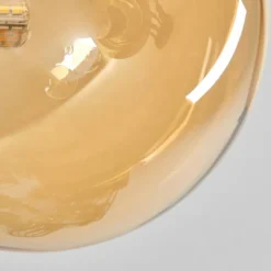 Lampes Dorées-hofstein Plafonnier - Verre 12 cm, 15 cm Chehalis Or, Noir, 8 lumières