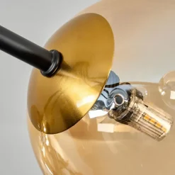 hofstein Plafonnier - Verre 12 cm, 15 cm Chehalis Or, Noir, 8 lumières