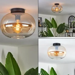 hofstein Plafonnier - Verre 30 cm Apedo Ambre, Clair, 1 lumière