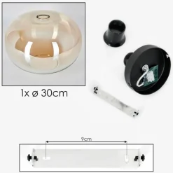 hofstein Plafonnier - Verre 30 cm Apedo Ambre, Clair, 1 lumière