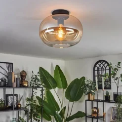 hofstein Plafonnier - Verre 30 cm Apedo Ambre, Clair, 1 lumière