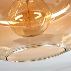 hofstein Plafonnier - Verre 30 cm Apedo Or, Noir, 1 lumière