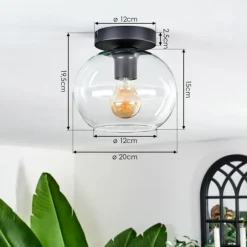 hofstein Plafonnier - Verre 20 cm Apedo Clair, 1 lumière