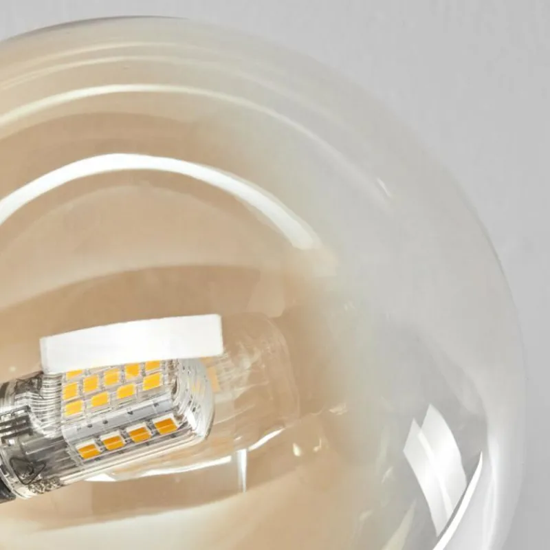 hofstein Plafonnier - Verre 12 cm Chehalis Or, Noir, 6 lumières