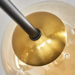 hofstein Plafonnier - Verre 12 cm Chehalis Or, Noir, 6 lumières