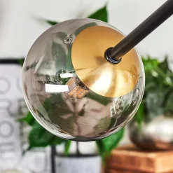 Lampes Dorées-hofstein Plafonnier - Verre 10 cm Chehalis Or, Noir, 8 lumières